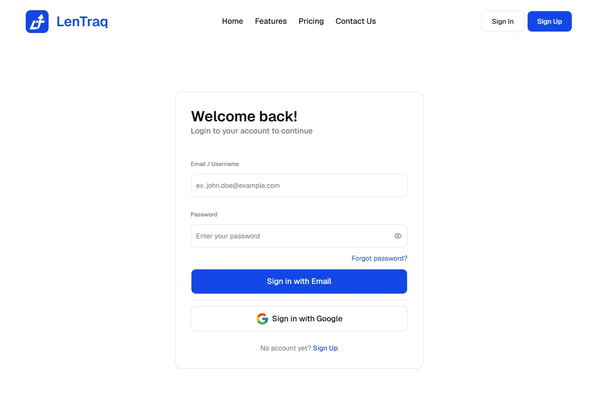 LenTraq Login