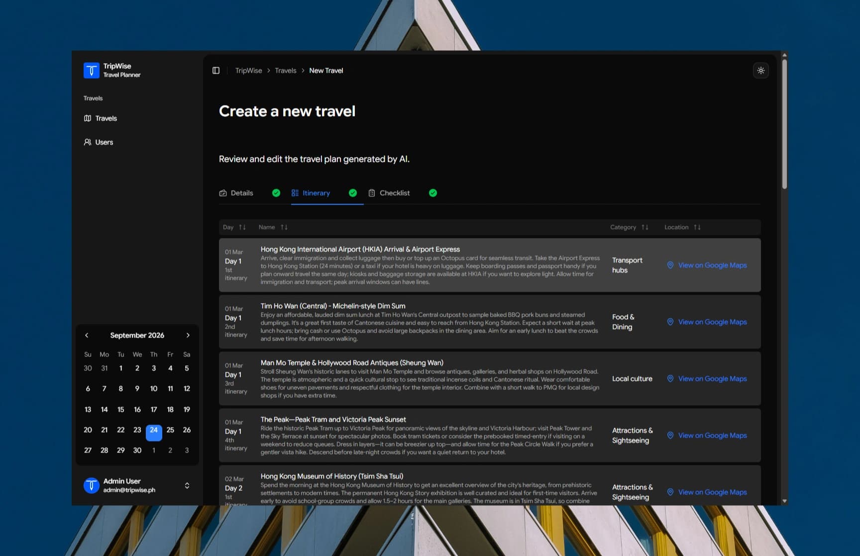 TripWise View 9