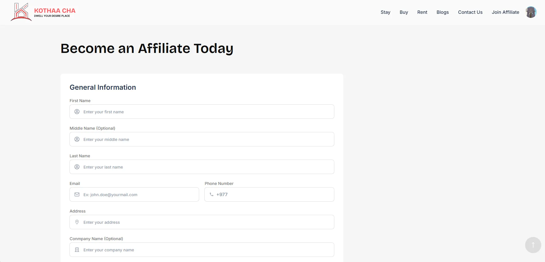 Kothaa Cha Become Affiliate