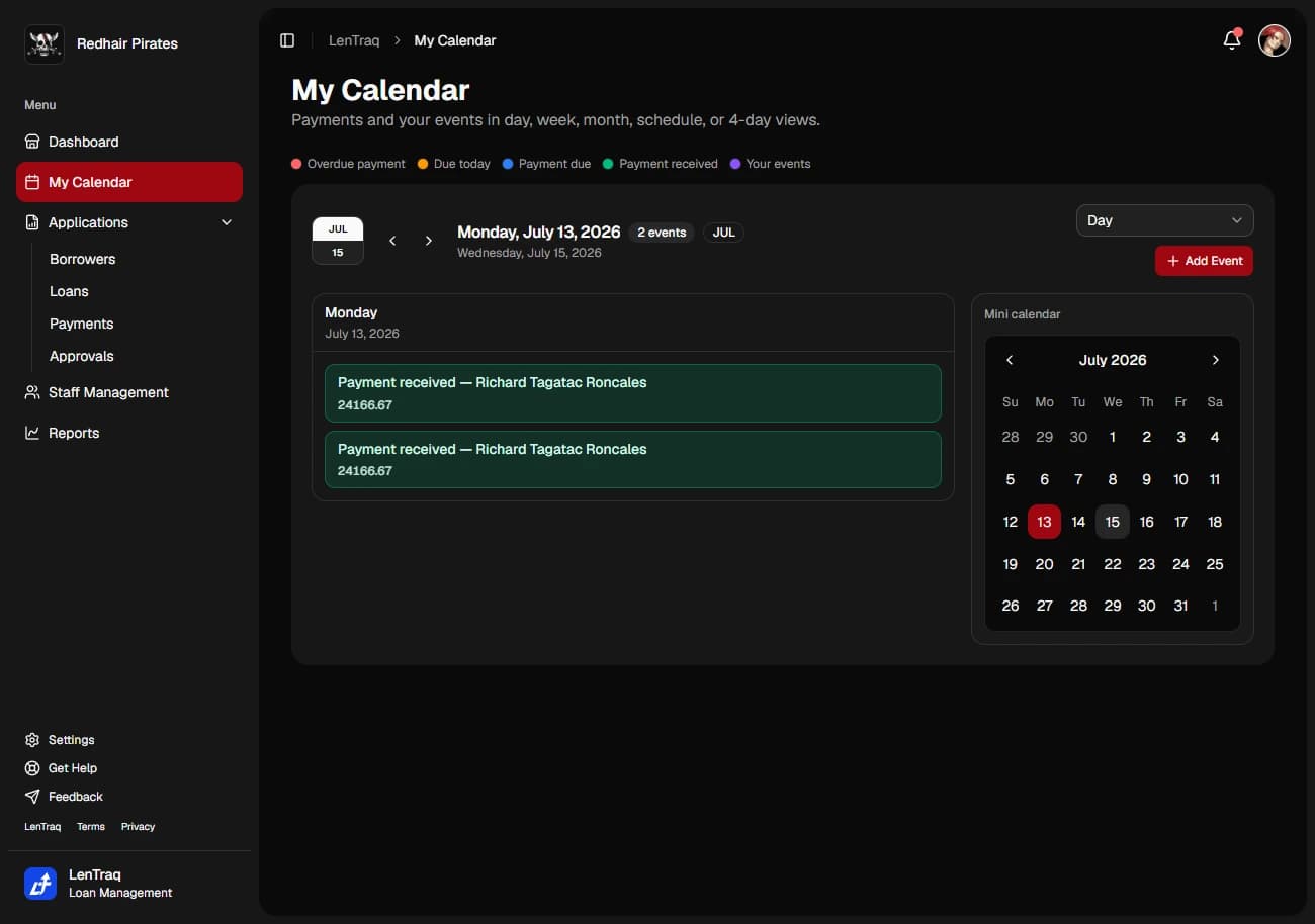 LenTraq Calendar Day