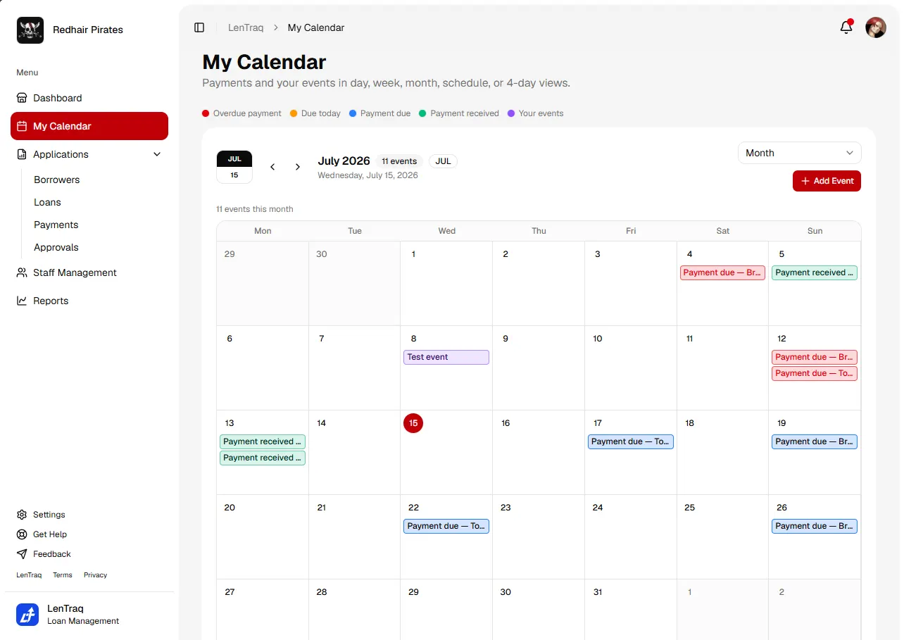 LenTraq Calendar Light